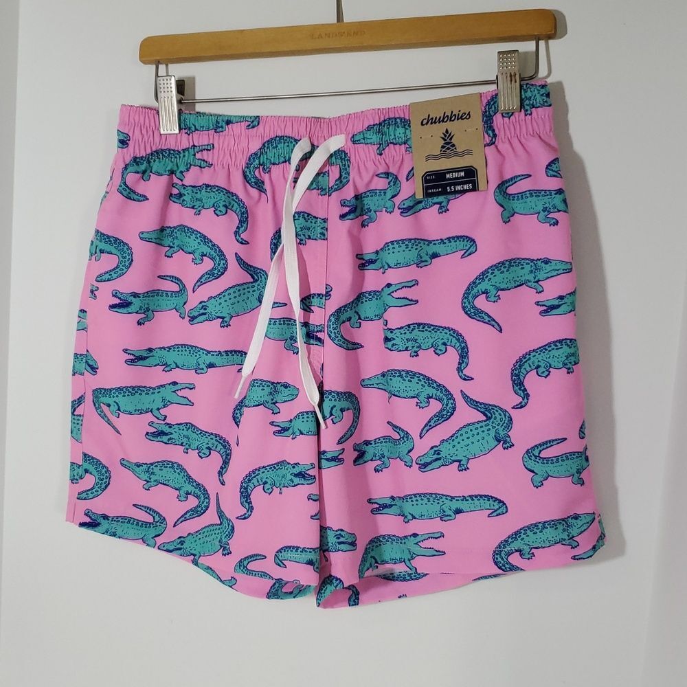 Chubbies The Glades 5.5" Classic Swim Trunks Alligator Print M NWT